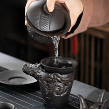 Load image into Gallery viewer, Purple Clay Dragon Relief Handmade Teapot for Traditional Tea Ceremony