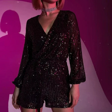 Load image into Gallery viewer, Sequin long-sleeved one-piece suit