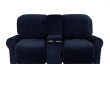 Load image into Gallery viewer, 2 Seat Recliner Cover with Cup Holders Soft Non Slip 12 Colors