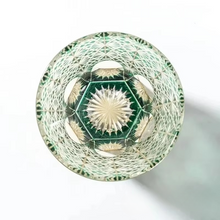 Load image into Gallery viewer, Hand Carved Edo Kiriko Crystal Whiskey Glass with Chrysanthemum Pattern