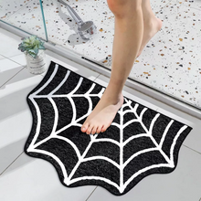 Load image into Gallery viewer, Black Spider Web Halloween Rug