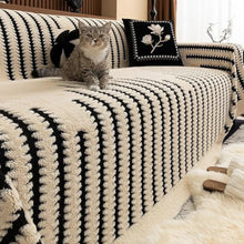 Load image into Gallery viewer, Plush Tufted Couch Cover, Symmetrical Linear Design