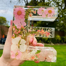 Load image into Gallery viewer, Resin Letter Decor with Dried Flowers and LED Light