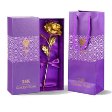 Load image into Gallery viewer, Preserved Real Rose with 24K Gold Plating and Gift Box, 11 to 12 Inches