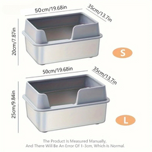 Load image into Gallery viewer, Stainless Steel Cat Litter Box | Non-Stick, High Wall Enclosure