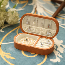 Load image into Gallery viewer, Mini Portable Jewelry Box Compact Wooden Travel Organizer