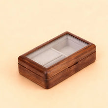 Load image into Gallery viewer, Walnut Jewelry Box with Glass Top Organizer
