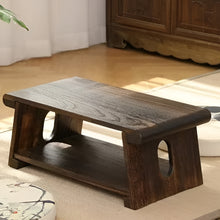 Load image into Gallery viewer, Foldable Paulownia Wood Coffee Table, Japanese Tatami Style Desk with Rice Window Pattern
