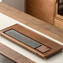 Load image into Gallery viewer, Solid Wood Tea Tray, Rectangular Bamboo Drainage Tea Table for Gongfu Brewing