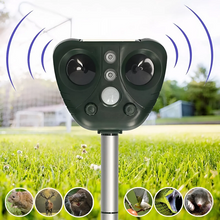 Load image into Gallery viewer, Solar Ultrasonic Bird Repeller with Motion Activated LED Lights and 5 Sensitivity Modes
