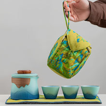 Load image into Gallery viewer, Portable Gradient Travel Tea Set with One Pot and Three Cups