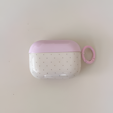 Load image into Gallery viewer, Stylish Beige Pink IMD Earphone Case with Pendant Hook