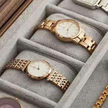 Load image into Gallery viewer, Walnut Watch Collection Box with Glass Top
