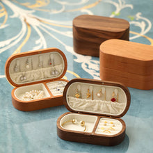 Load image into Gallery viewer, Mini Portable Jewelry Box Compact Wooden Travel Organizer