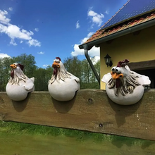 Load image into Gallery viewer, Funny Chicken Fence Decor – Resin Garden Statues