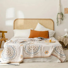 Load image into Gallery viewer, Serene Mandala Cotton Throw Blanket Boho-Inspired 100% Cotton