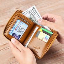 Load image into Gallery viewer, Men’s RFID Blocking Wallet with Zipper Multi Credit Card Holder Khaki + Brown + Black