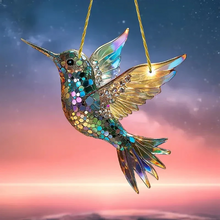 Load image into Gallery viewer, Hummingbird Suncatcher Colorful Window Hanging