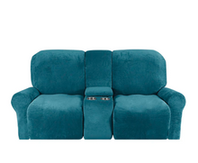 Load image into Gallery viewer, 2 Seat Recliner Cover with Cup Holders Soft Non Slip 12 Colors