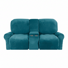 Load image into Gallery viewer, 2 Seat Recliner Cover with Cup Holders Soft Non Slip 12 Colors