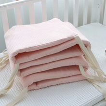 Load image into Gallery viewer, Waffle Cotton Baby Crib Bumper One Piece Washable Anti Collision Cushion for Newborn Nursery Decor