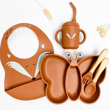 Load image into Gallery viewer, Baby Meal Set with Butterfly Plate and Easy-Grip Utensils