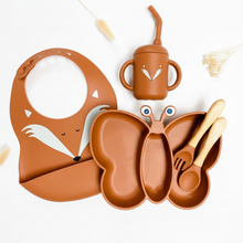 Load image into Gallery viewer, Baby Meal Set with Butterfly Plate and Easy-Grip Utensils