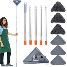 Load image into Gallery viewer, Rotating Triangle Wall Mop with Adjustable Long Handle