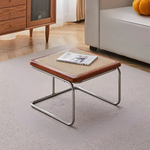 Load image into Gallery viewer, Retro Rattan Coffee Table with Glass Top for Living Room