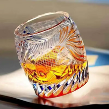 Load image into Gallery viewer, Hand Carved Crystal Goldfish Whiskey and Wine Glass