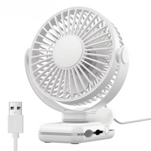 Load image into Gallery viewer, USB Clip-On Desk Fan with Quiet Brushless Motor and Strong Clamp – Portable Mini Personal Cooling Fan