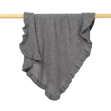 Load image into Gallery viewer, Ruffle Baby Blanket Embroidered Soft Knitted Newborn Blanket