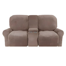 Load image into Gallery viewer, 2 Seat Recliner Cover with Cup Holders Soft Non Slip 12 Colors