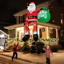 Load image into Gallery viewer, Giant 8FT LED Climbing Santa Inflatable – Premium Outdoor Christmas Decoration
