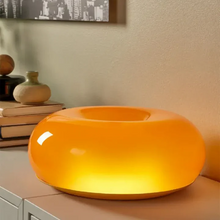 Load image into Gallery viewer, Donut Lamp – LED Dimmable Orange Table & Wall Lamp, Energy-Efficient Glass Light for Living Room, Bedroom, Dorm