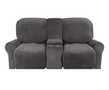 Load image into Gallery viewer, 2 Seat Recliner Cover with Cup Holders Soft Non Slip 12 Colors