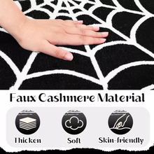 Load image into Gallery viewer, Black Spider Web Halloween Rug