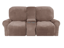 Load image into Gallery viewer, 2 Seat Recliner Cover with Cup Holders Soft Non Slip 12 Colors