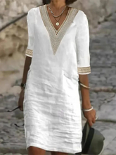 Load image into Gallery viewer, Elegant half-sleeve dress