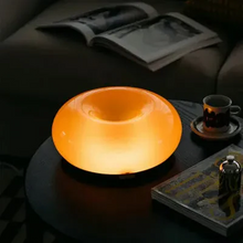 Load image into Gallery viewer, Donut Lamp – LED Dimmable Orange Table & Wall Lamp, Energy-Efficient Glass Light for Living Room, Bedroom, Dorm