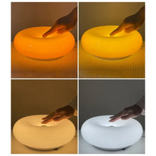 Load image into Gallery viewer, Donut Lamp – LED Dimmable Orange Table & Wall Lamp, Energy-Efficient Glass Light for Living Room, Bedroom, Dorm