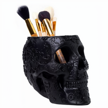 Load image into Gallery viewer, Black Skull Makeup Brush Holder