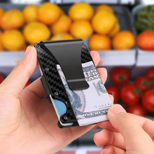 Load image into Gallery viewer, RFID Blocking Men's Carbon Fiber Metal Wallet