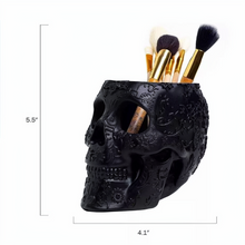 Load image into Gallery viewer, Black Skull Makeup Brush Holder
