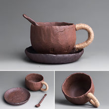 Load image into Gallery viewer, Handmade Thick Ceramic Coffee Mug with Lid and Spoon