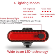 Load image into Gallery viewer, USB Rechargeable Rear Bike Tail Light – Ultra-Bright Red LED Cycle Safety Light
