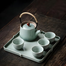 Load image into Gallery viewer, Elegant Ceramic Kung Fu Tea Set with Tray, Teapot and Cups