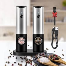 Load image into Gallery viewer, Rechargeable Automatic Electric Salt and Pepper Grinder Set