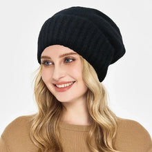 Load image into Gallery viewer, Cashmere Satin Lined Knit Beanie Hat
