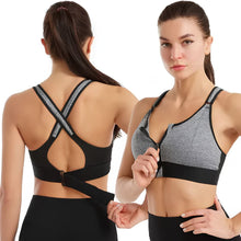 Load image into Gallery viewer, Adjustable Zip-Front Sports Bra with Underwire Support and Push-Up Design